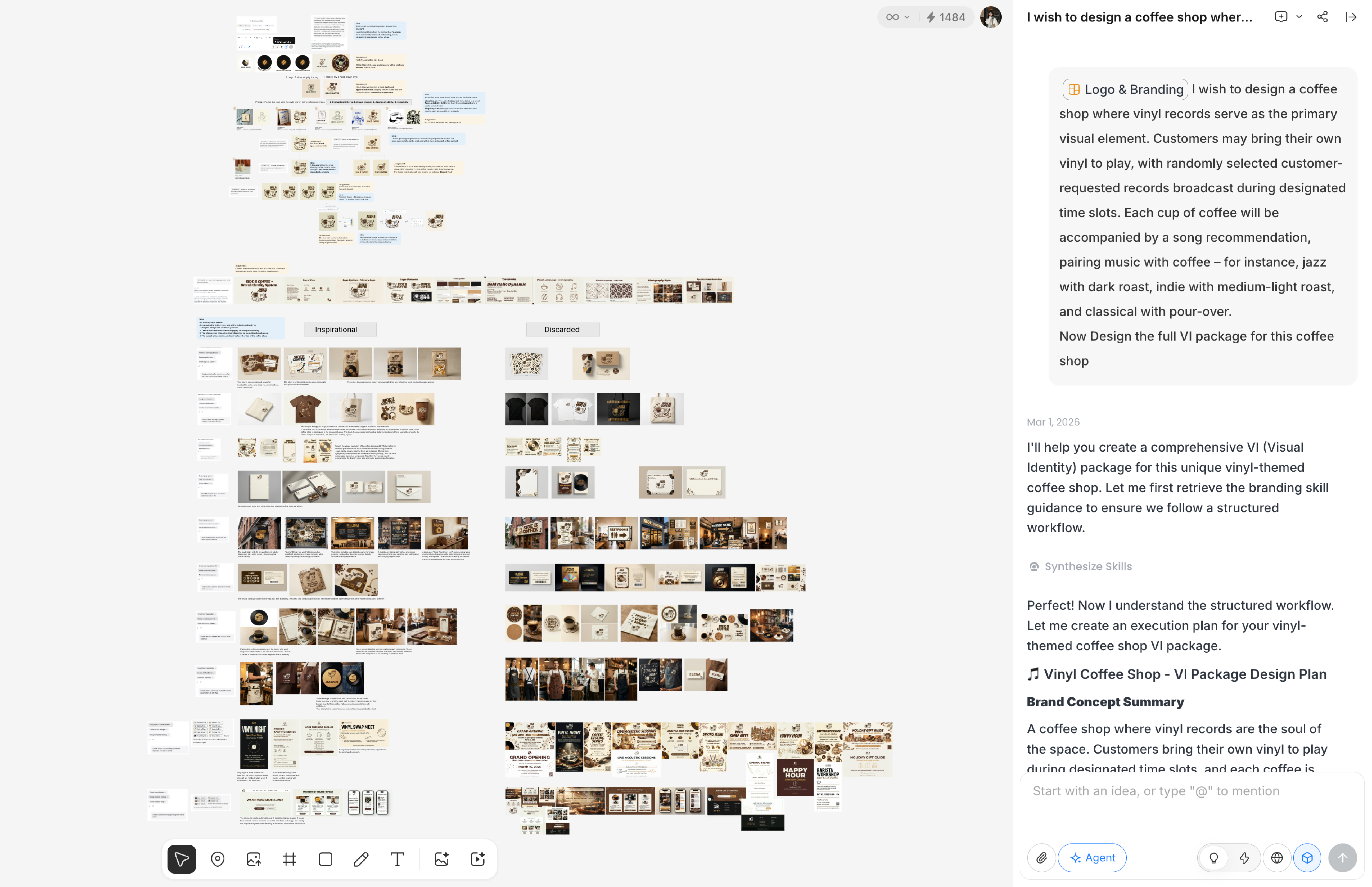 Filtered output overview: left-right sorting of generated applications